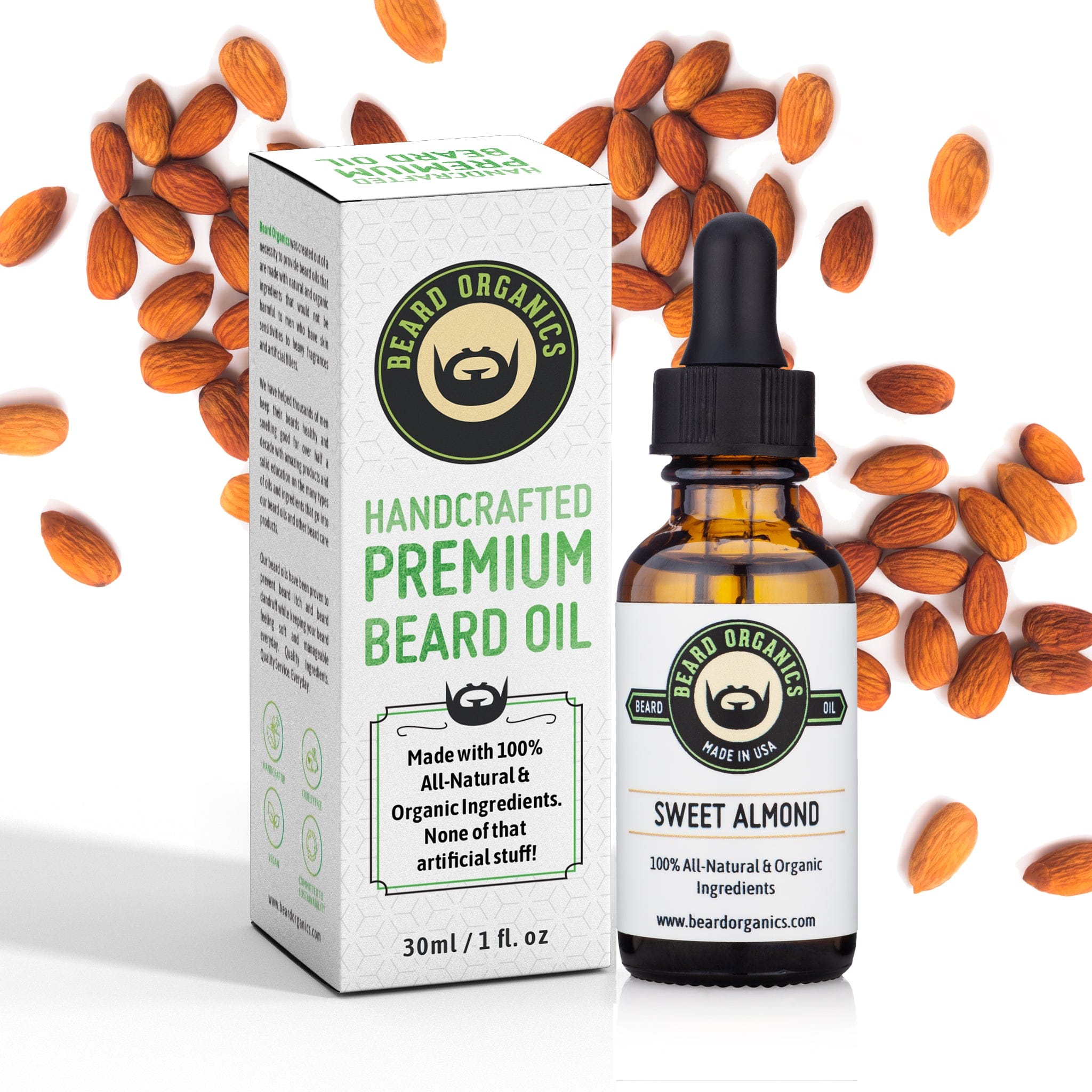 Sweet Almond Beard Oil - Fragrance-Free by Beard Organics